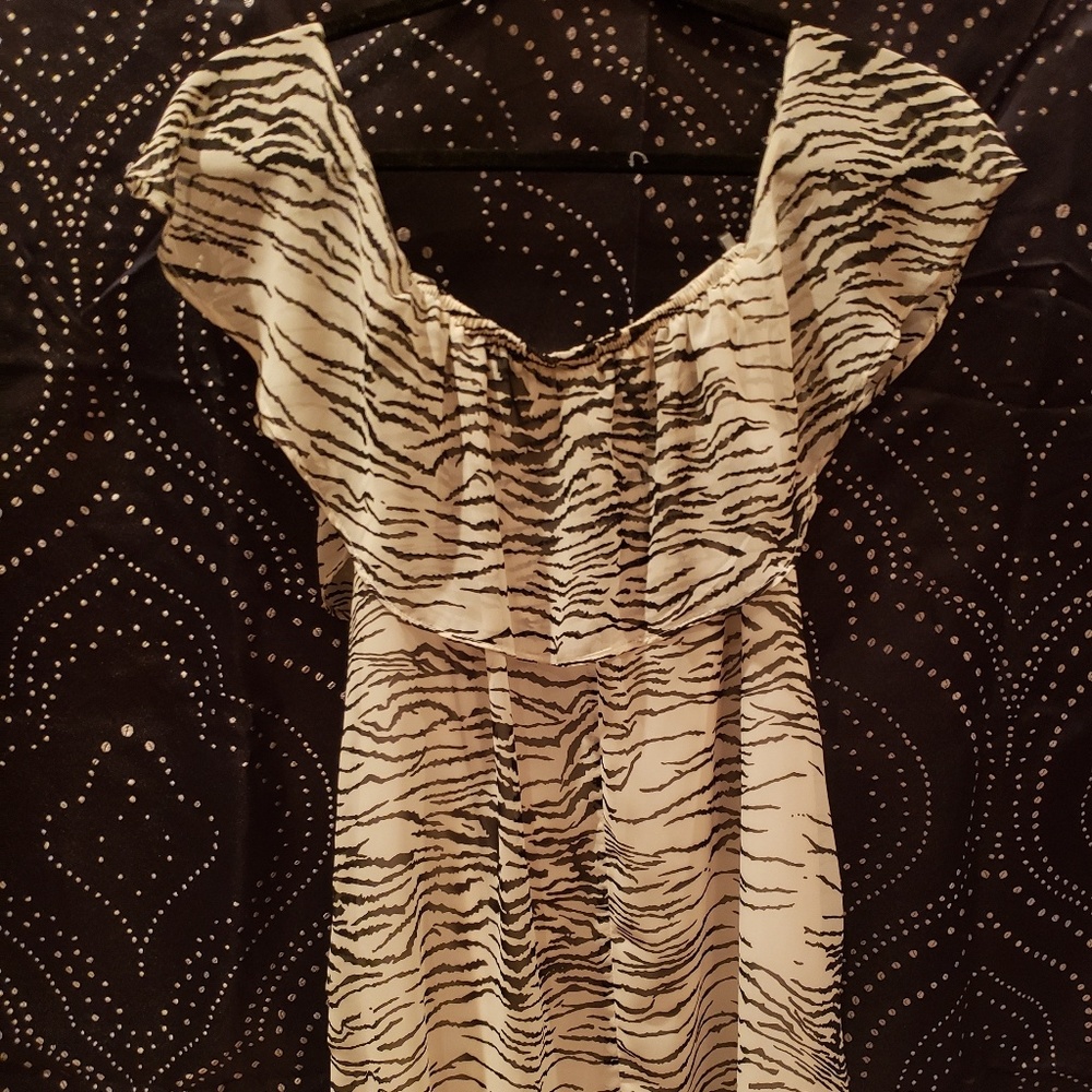 Zebra convertible blouse